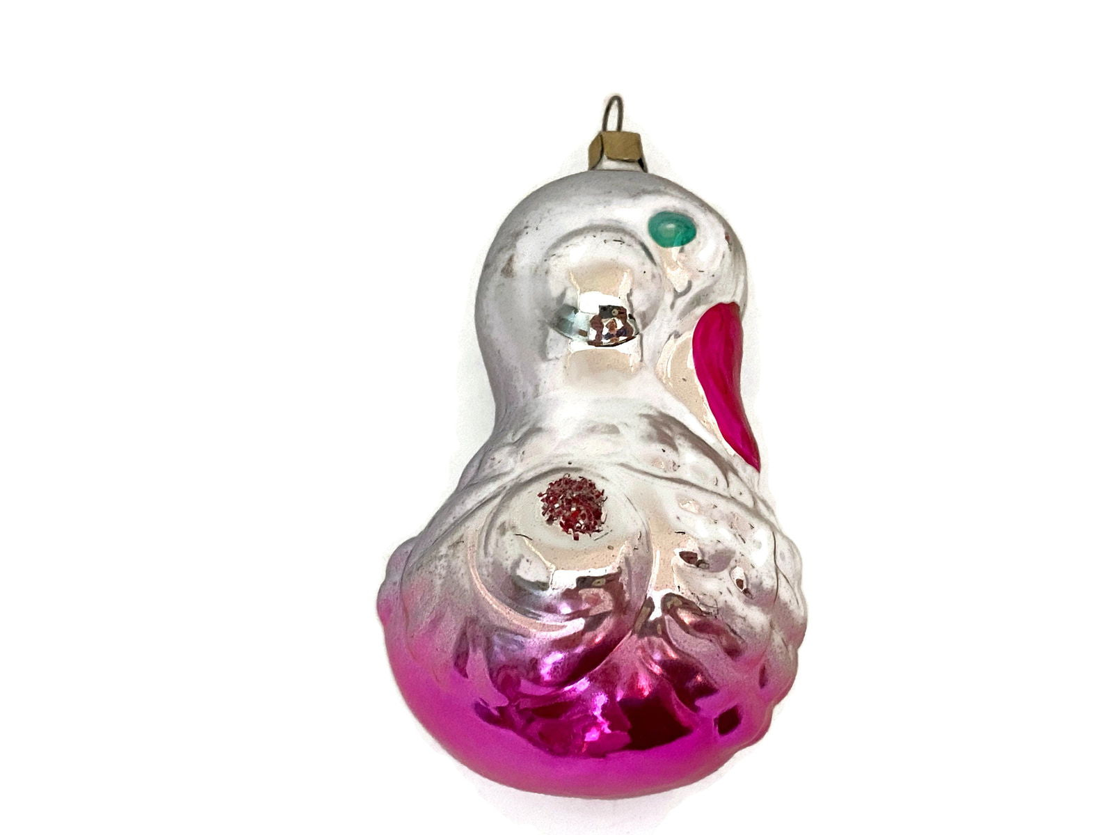 Vintage Mercury Glass Duck Ornament - Duckwells
