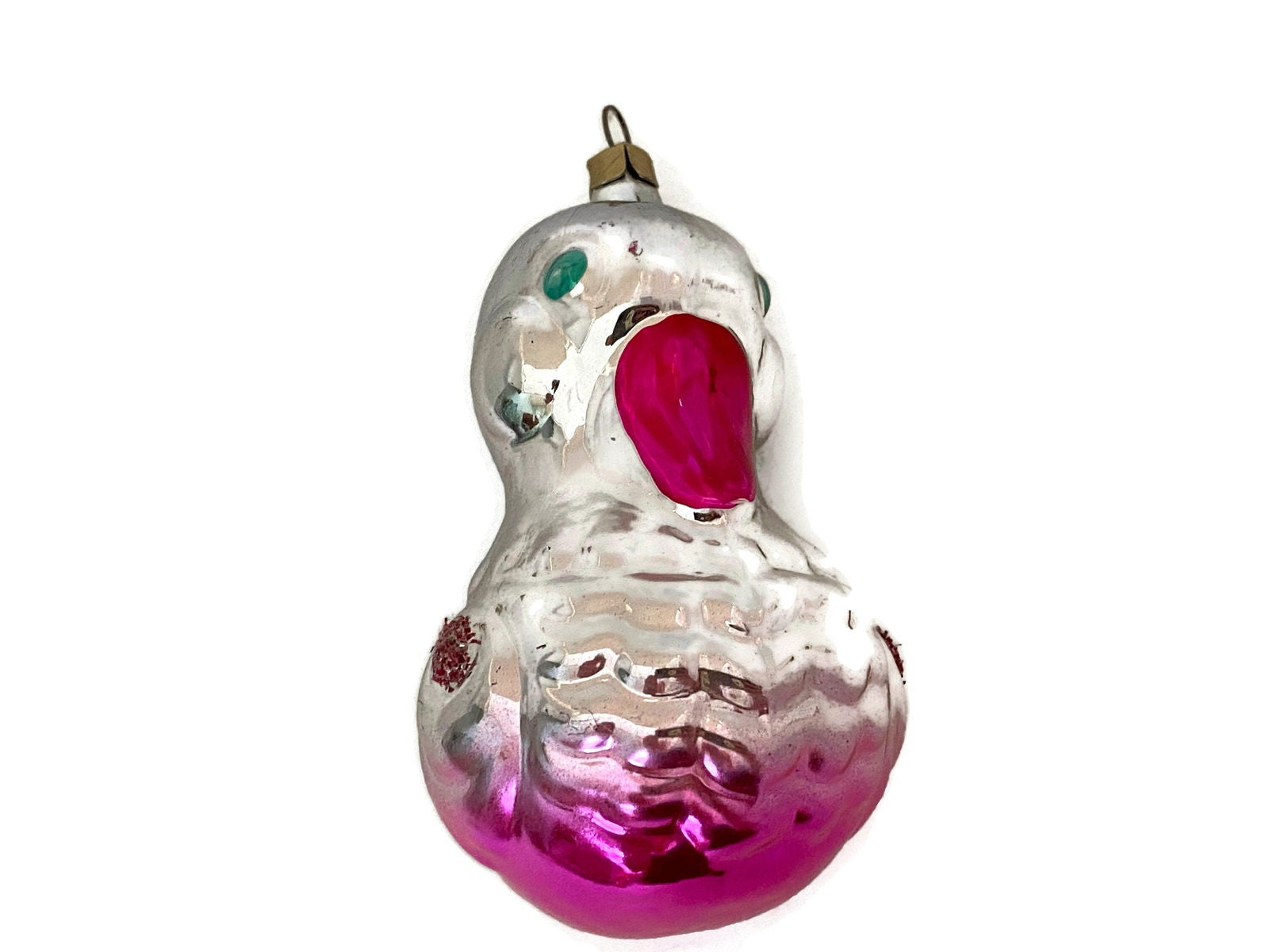 Vintage Mercury Glass Duck Ornament - Duckwells