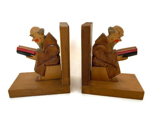 Vintage Monk Bookends at Duckwells