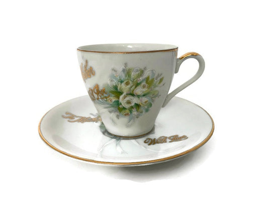 Vintage Mother Cup and Saucer by Norcrest Fine China - Duckwells