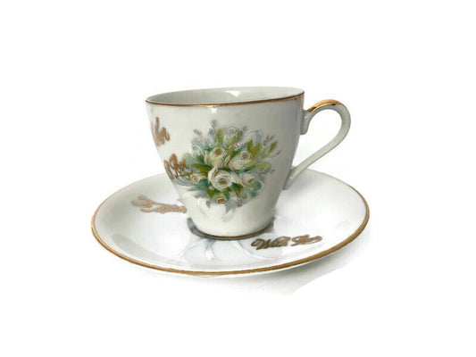 Vintage Mother Cup and Saucer by Norcrest Fine China - Duckwells