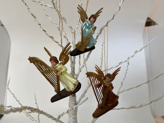 Vintage Musical Angel Ornaments Made in Hong Kong - Duckwells