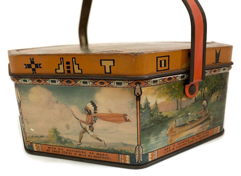 Vintage Native American Litho Tin - Duckwells