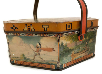 Vintage Native American Litho Tin - Duckwells