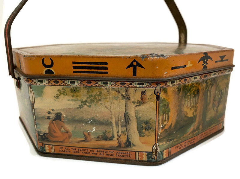 Vintage Native American Litho Tin - Duckwells