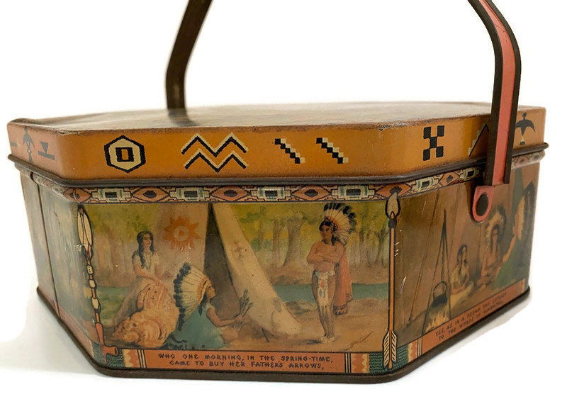 Vintage Native American Litho Tin - Duckwells
