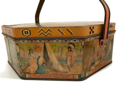 Vintage Native American Litho Tin - Duckwells