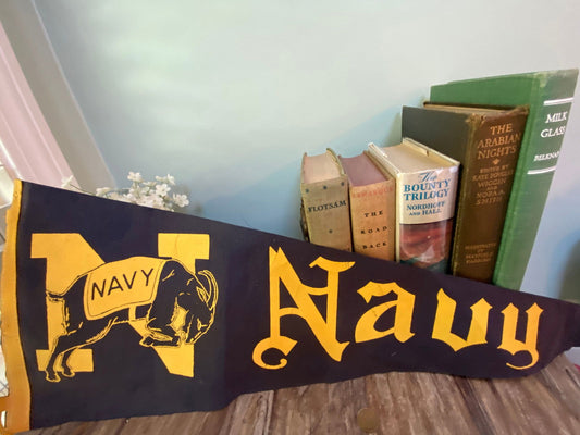 Vintage Navy Football Felt Pennant at Duckwells