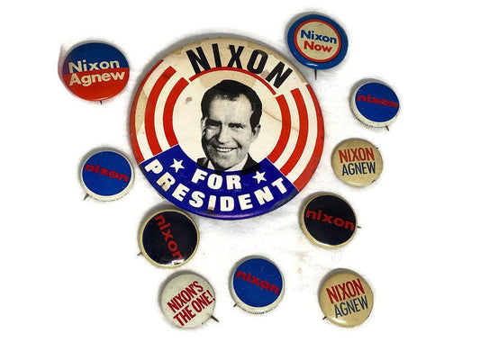 Vintage Nixon Presidential Campaign Buttons 1970s - Duckwells