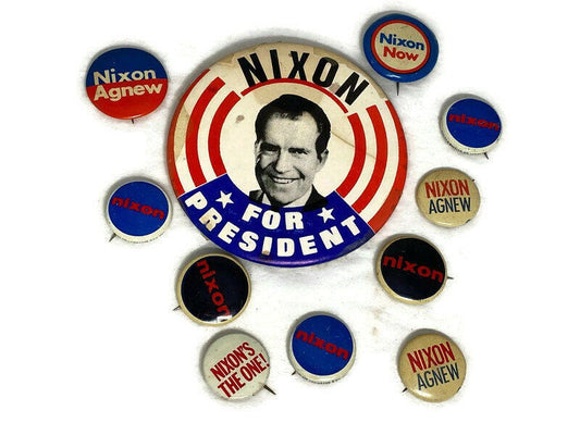 Vintage Nixon Presidential Campaign Buttons 1970s - Duckwells