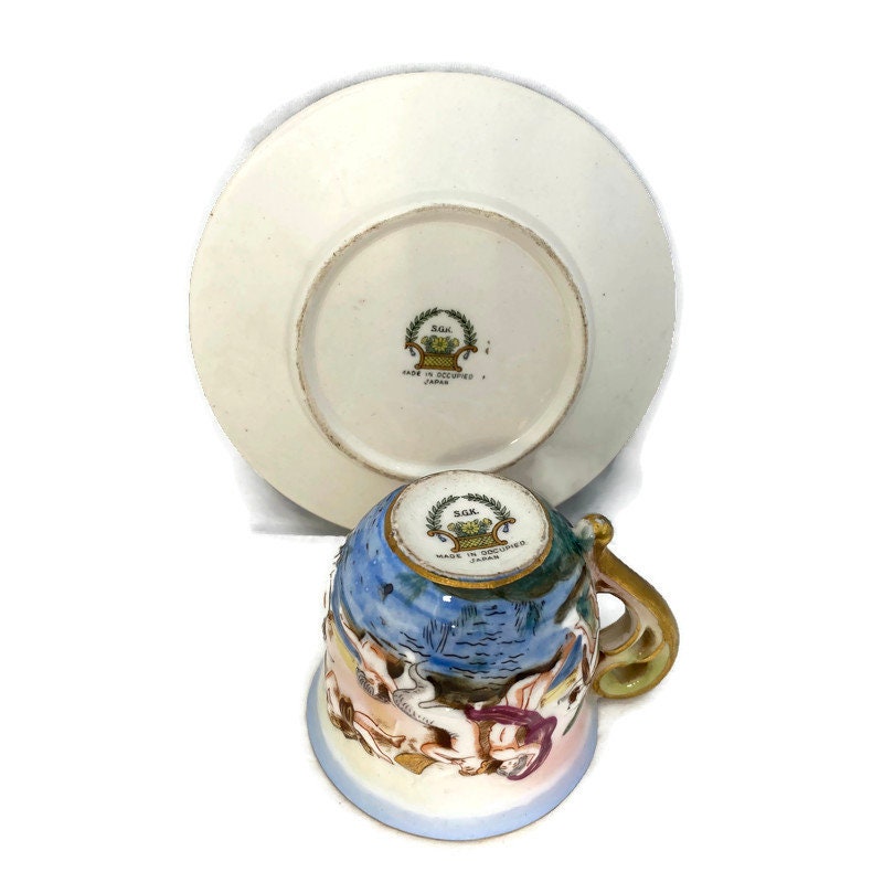 Vintage Occupied Japan Ceramic  SGK Cup and Saucer Set - Duckwells
