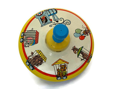 Vintage Ohio Art Tin Litho Spinning Top Toy - Duckwells