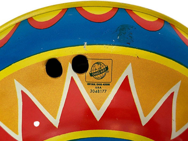 Vintage Ohio Art Tin Litho Spinning Top Toy - Duckwells