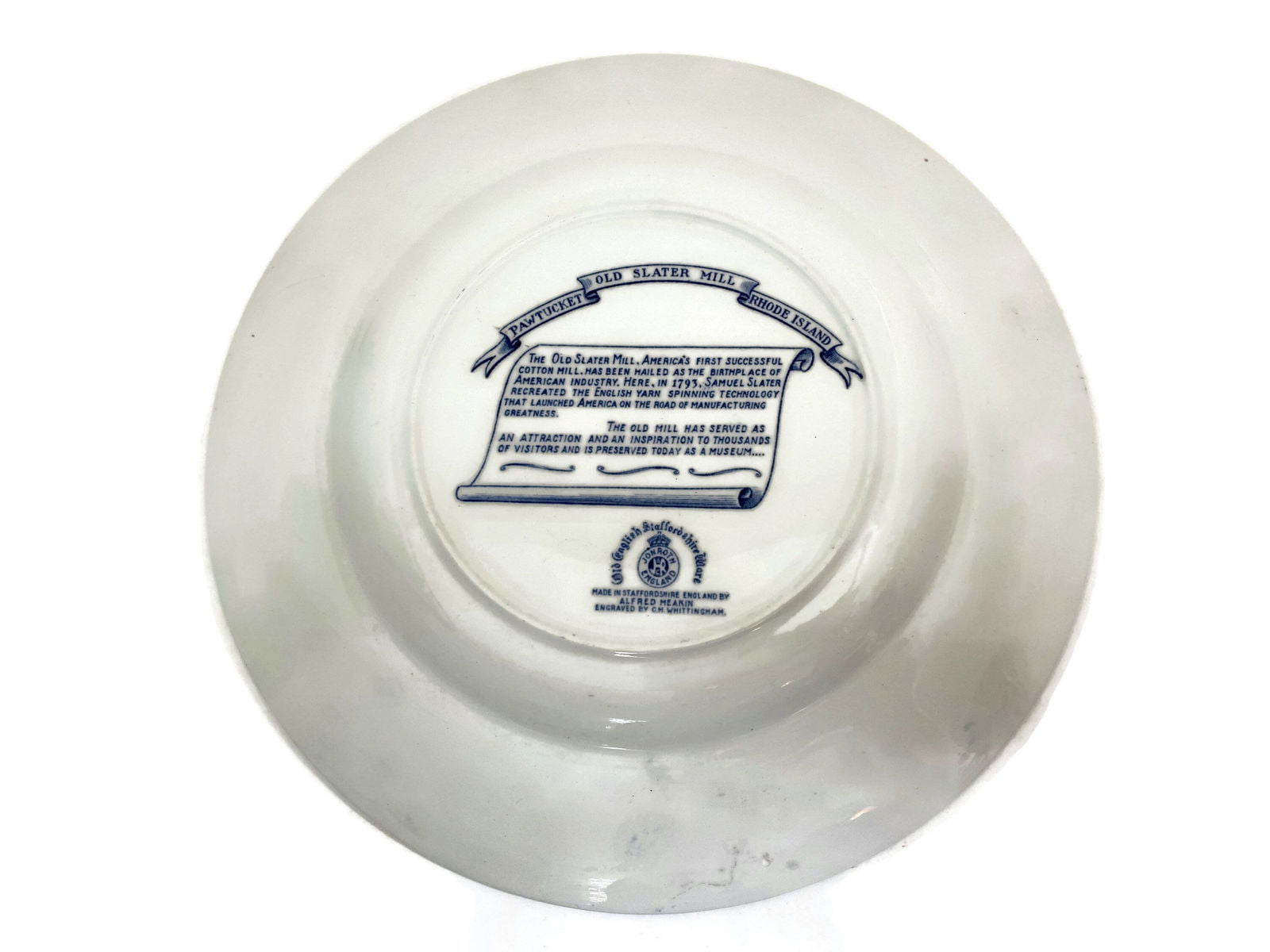 Vintage Old Slater Mill Pawtucket RI Souvenir Plate - Duckwells