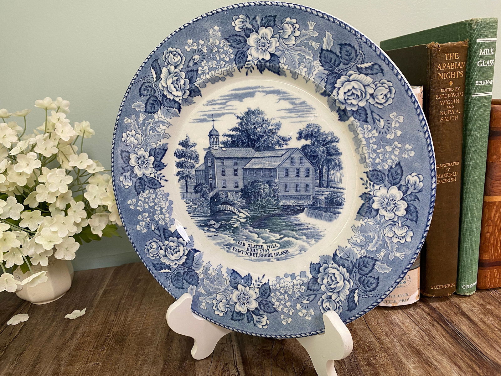Vintage Old Slater Mill Pawtucket RI Souvenir Plate - Duckwells