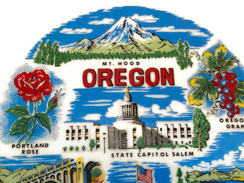 Vintage Oregon Souvenir Plate - Duckwells