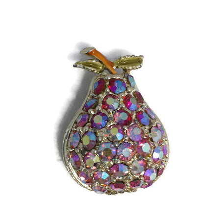 Vintage Pear Rhinestone Brooch Pin at Duckwells