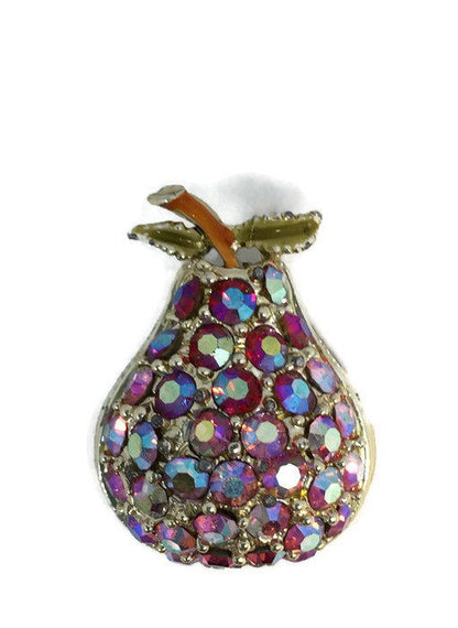 Vintage Pear Rhinestone Brooch Pin at Duckwells