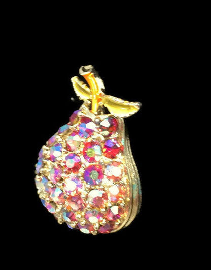 Vintage Pear Rhinestone Brooch Pin at Duckwells