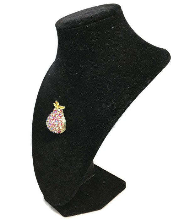 Vintage Pear Rhinestone Brooch Pin at Duckwells