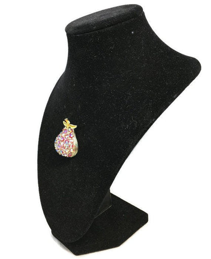 Vintage Pear Rhinestone Brooch Pin at Duckwells