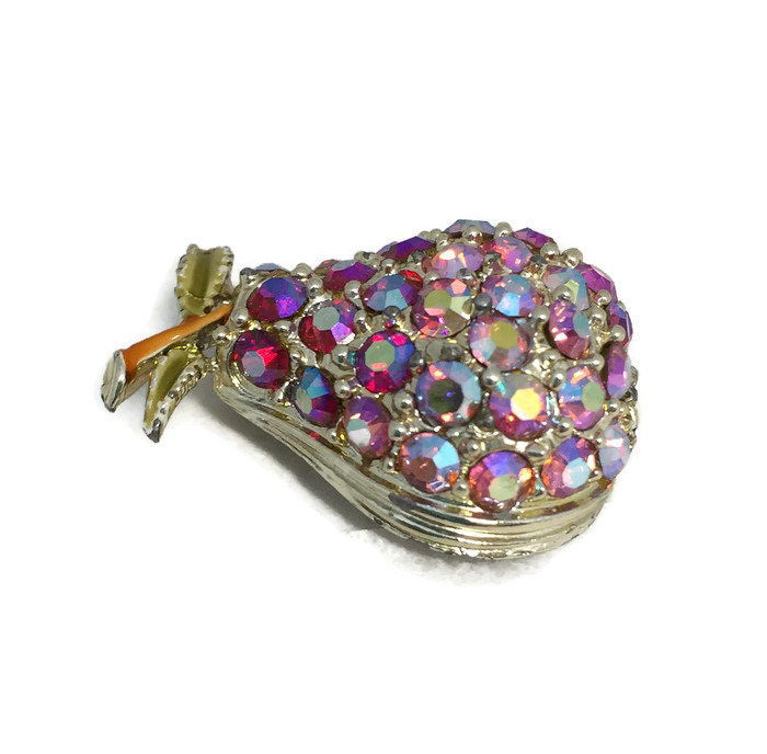 Vintage Pear Rhinestone Brooch Pin at Duckwells