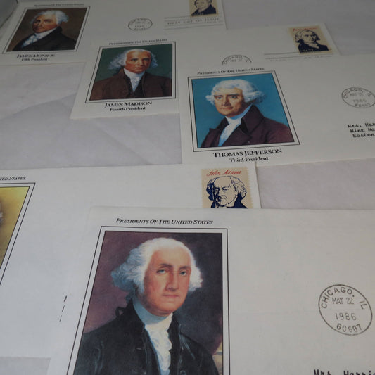 Vintage Postage Stamps Lot with US Presidents First Day Covers - Duckwells