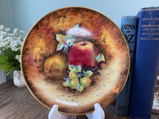 Vintage Raymond Everill Evesham Dinner Plate Hand Painted in England at Duckwells