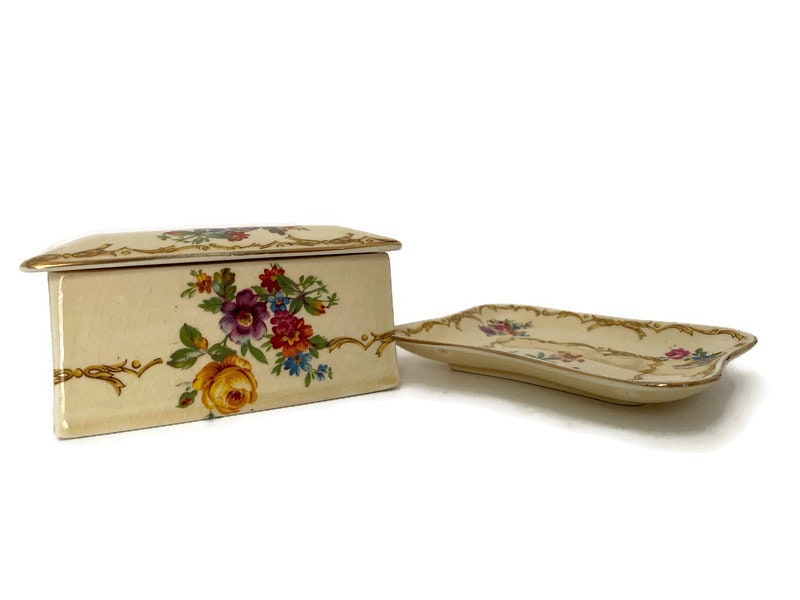 Vintage Royal Winton Grimwades Ceramic Dresser Set - Duckwells