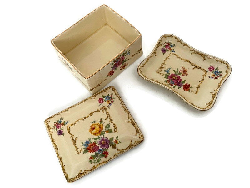 Vintage Royal Winton Grimwades Ceramic Dresser Set - Duckwells