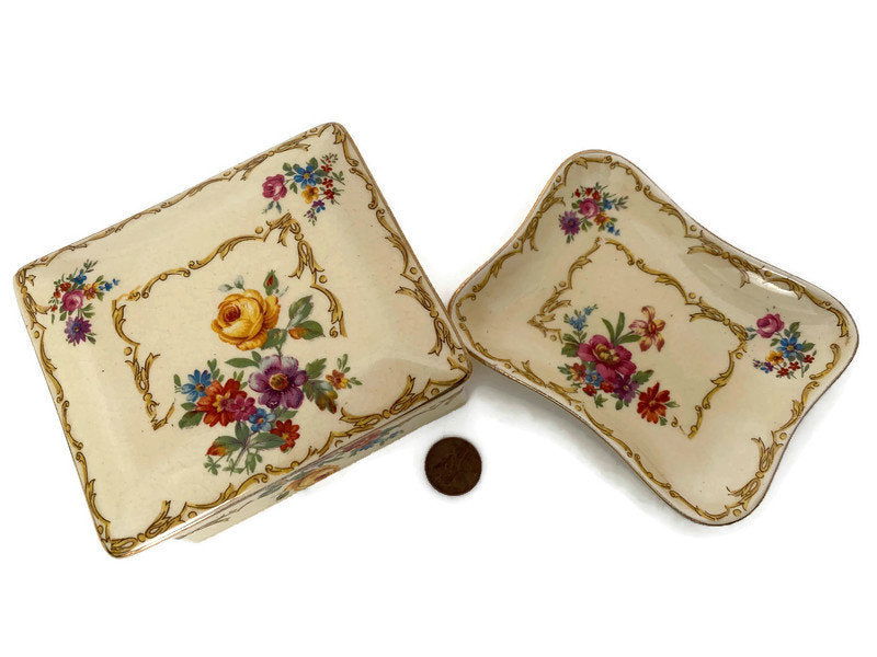 Vintage Royal Winton Grimwades Ceramic Dresser Set - Duckwells