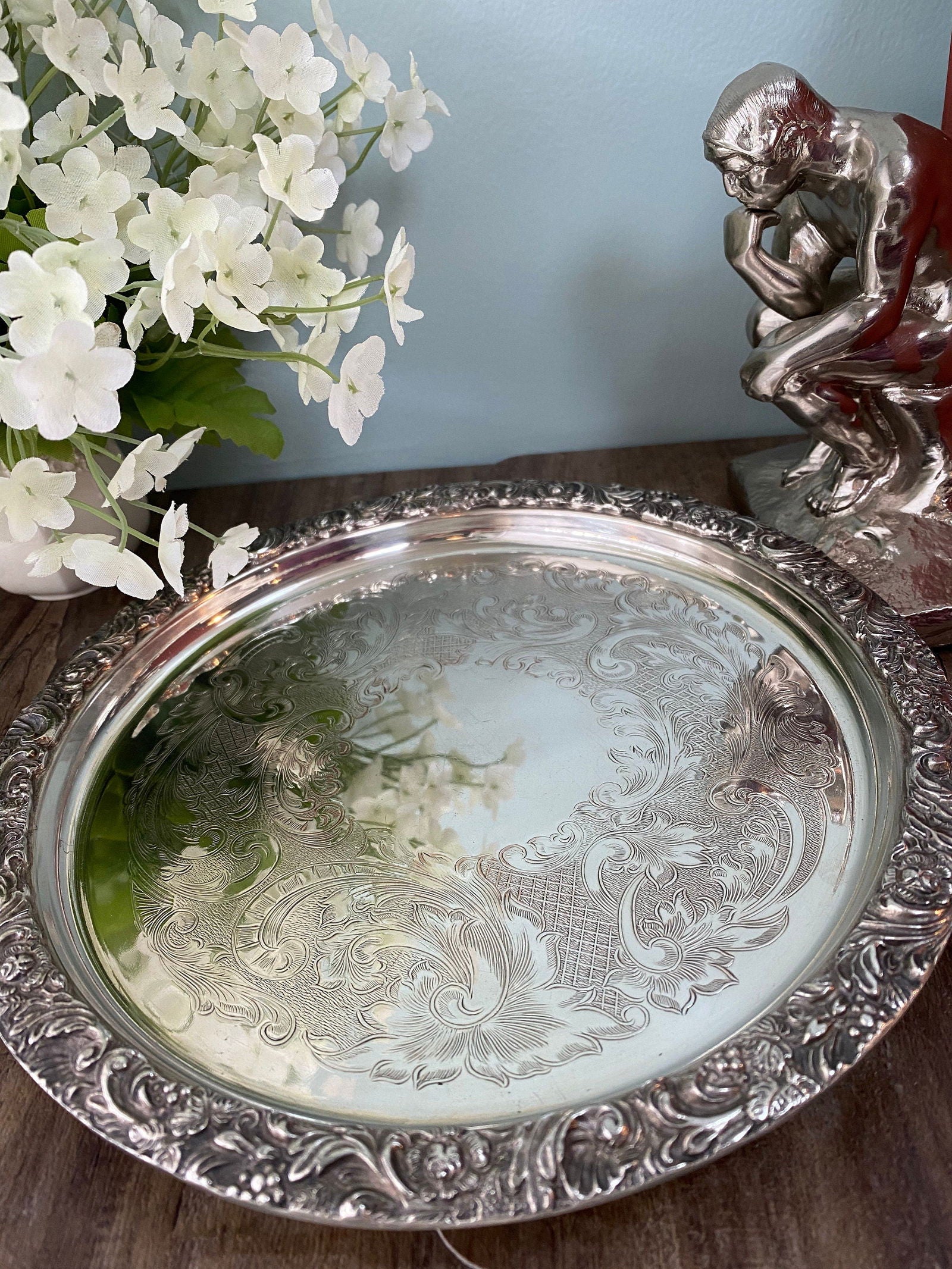 Vintage Sheffield Silverplate Tray - Duckwells