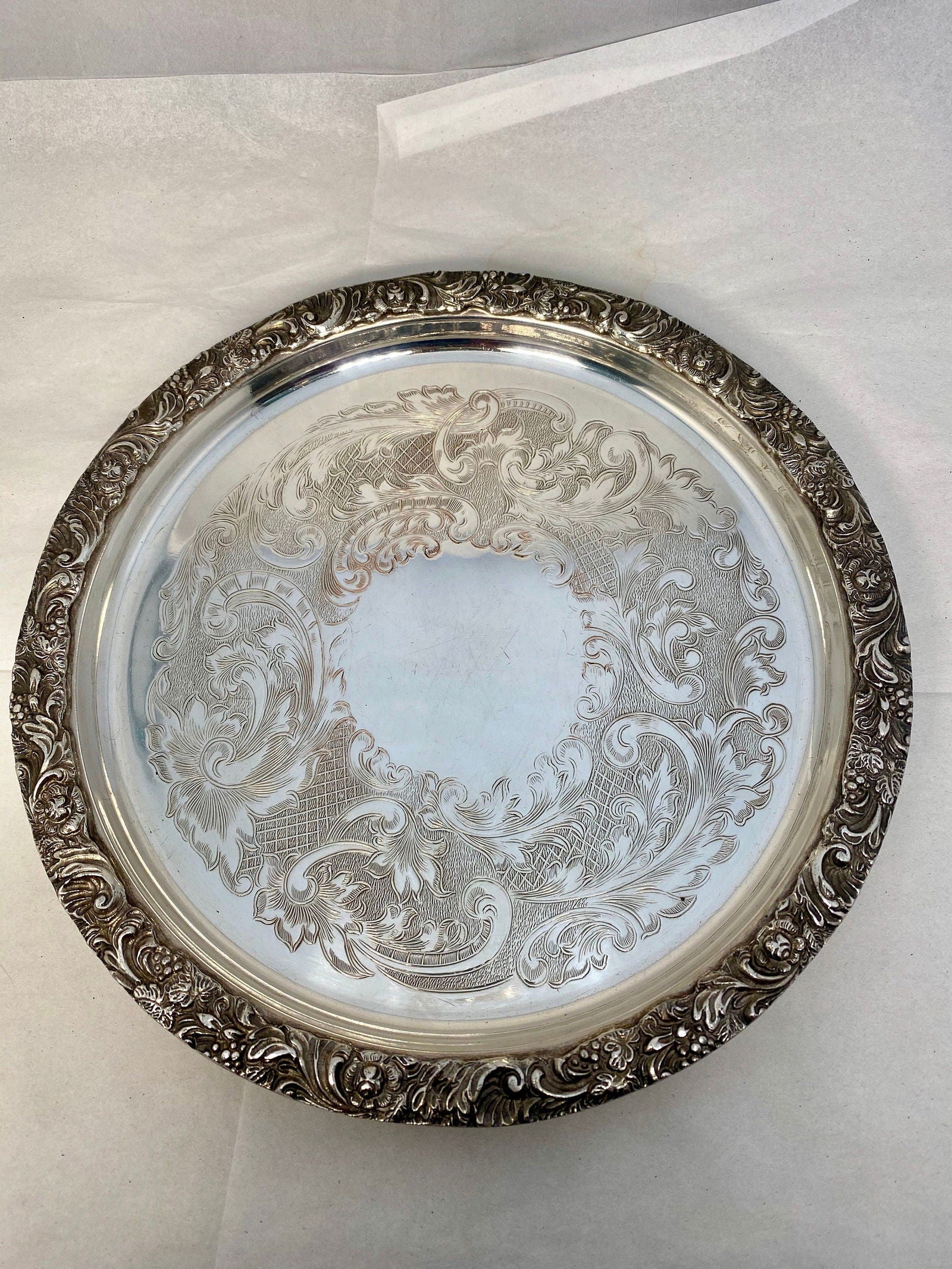 Vintage Sheffield Silverplate Tray - Duckwells