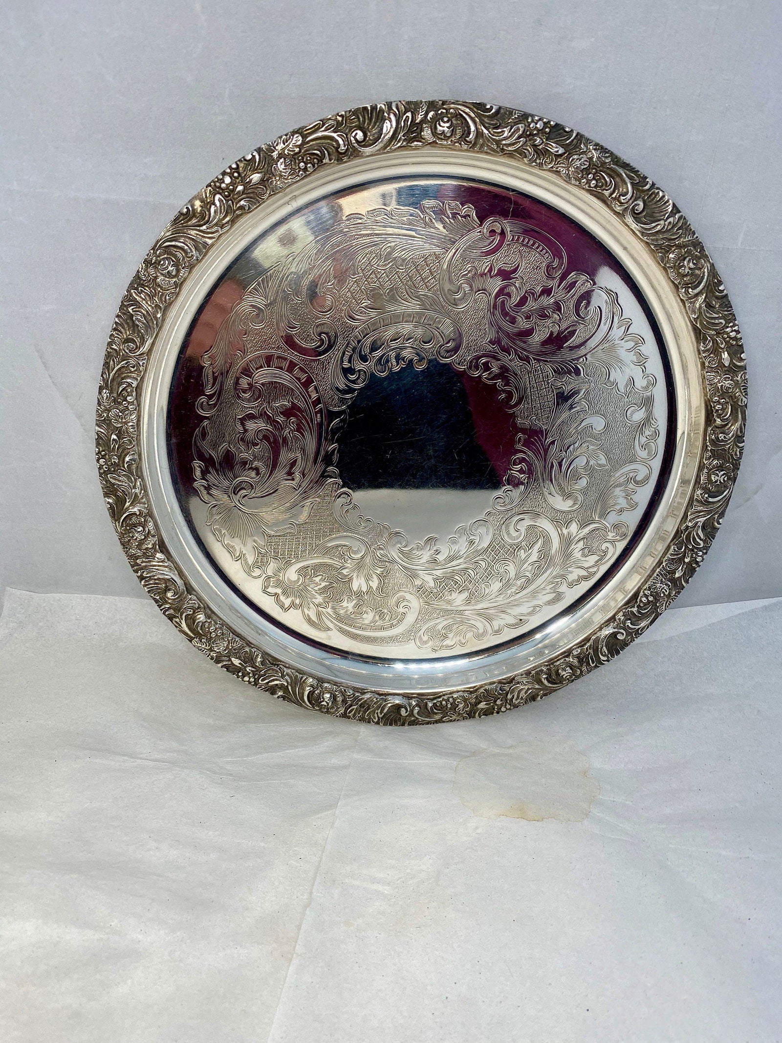Vintage Sheffield Silverplate Tray - Duckwells
