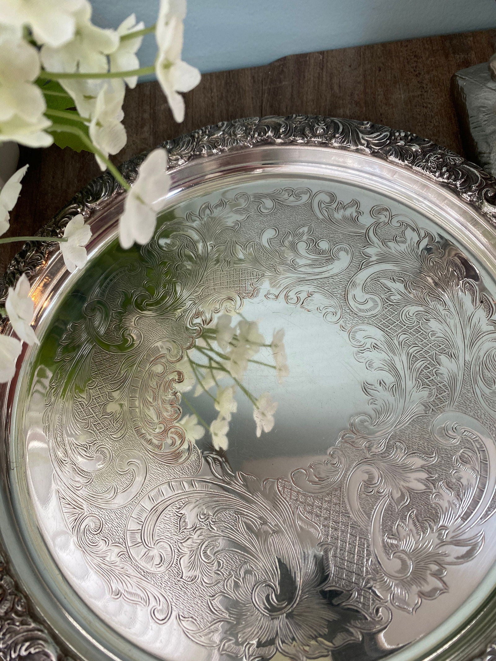 Vintage Sheffield Silverplate Tray - Duckwells