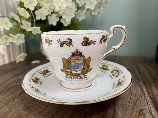 Vintage Signs of the Zodiac Cancer Cup and Saucer - Duckwells