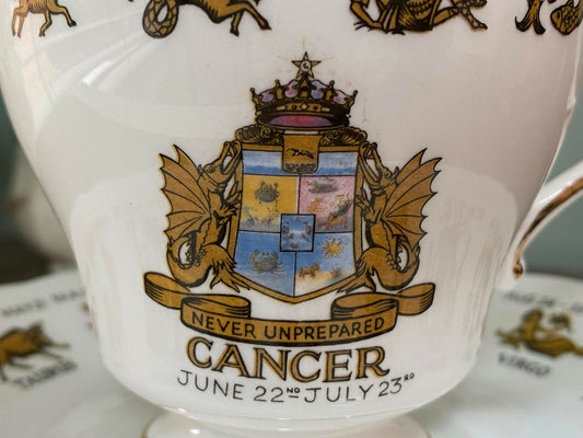 Vintage Signs of the Zodiac Cancer Cup and Saucer - Duckwells
