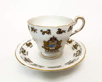 Vintage Signs of the Zodiac Cancer Cup and Saucer - Duckwells