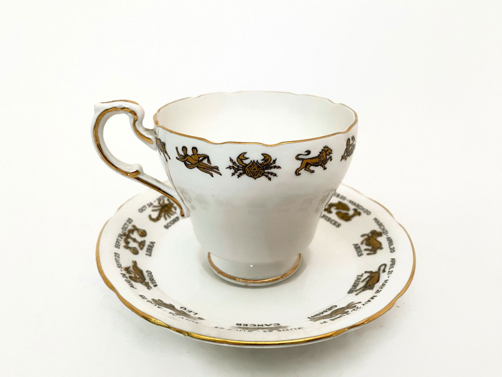Vintage Signs of the Zodiac Cancer Cup and Saucer - Duckwells