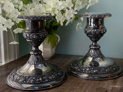 Vintage Silverplate Candlesticks by Jennings Brother - Duckwells