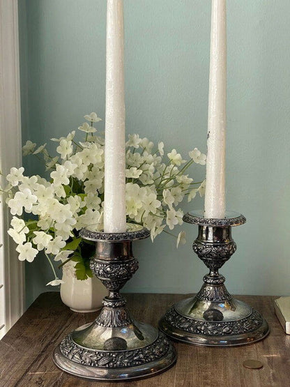 Vintage Silverplate Candlesticks by Jennings Brother - Duckwells