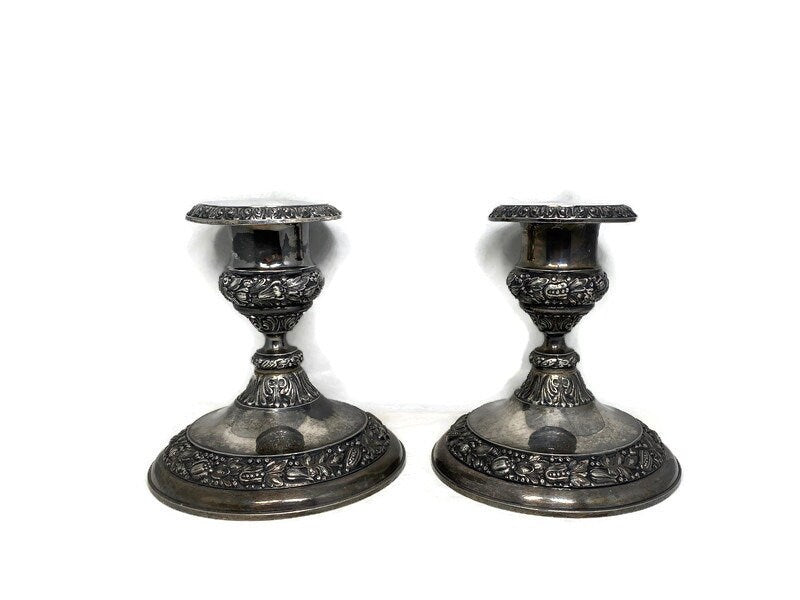 Vintage Silverplate Candlesticks by Jennings Brother - Duckwells