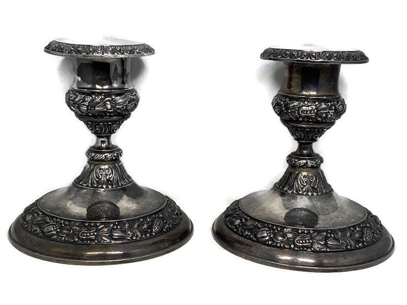 Vintage Silverplate Candlesticks by Jennings Brother - Duckwells