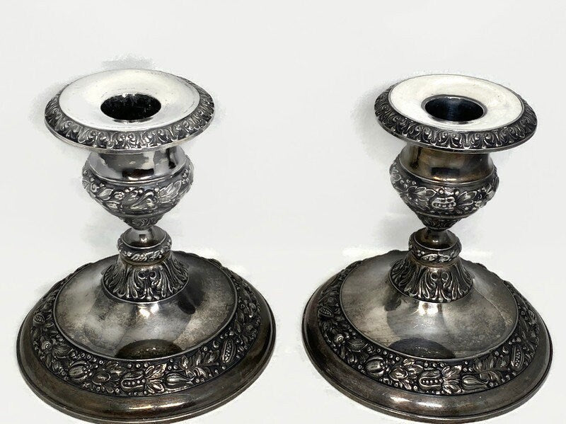 Vintage Silverplate Candlesticks by Jennings Brother - Duckwells