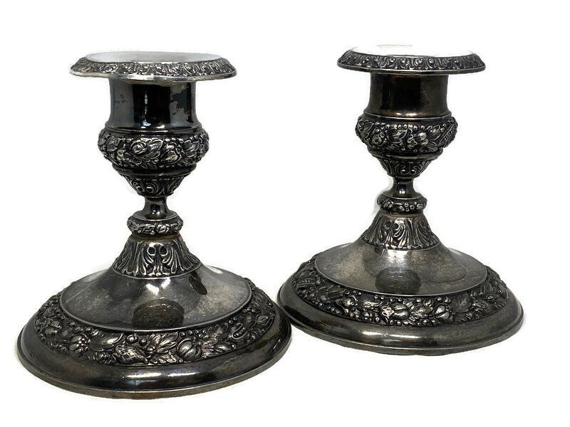 Vintage Silverplate Candlesticks by Jennings Brother - Duckwells