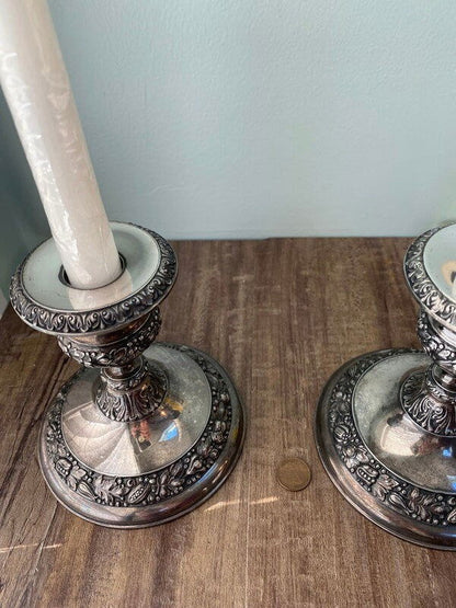 Vintage Silverplate Candlesticks by Jennings Brother - Duckwells
