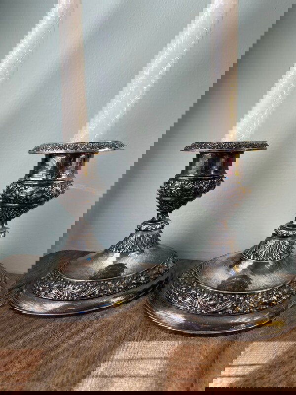 Vintage Silverplate Candlesticks by Jennings Brother - Duckwells