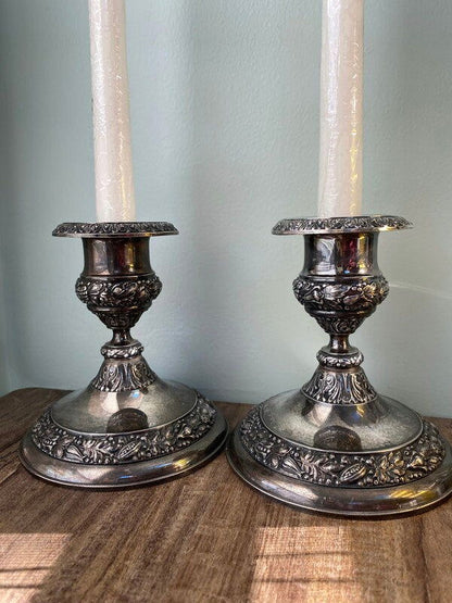 Vintage Silverplate Candlesticks by Jennings Brother - Duckwells