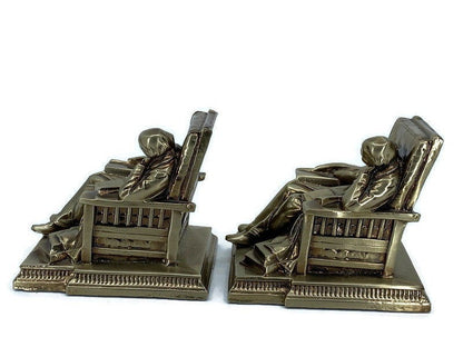 Vintage Sleeping Scholar Bookends - Duckwells