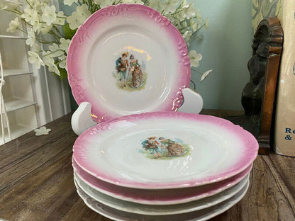 Vintage Small Plates with Center Courting Couple - Duckwells